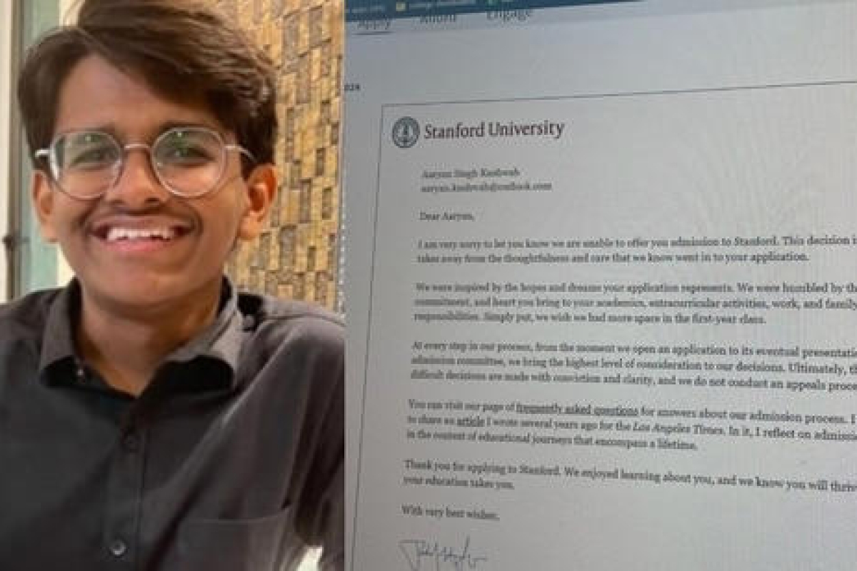 A 17-year-old Indian teen shares their Stanford rejection email, finding strength in the 